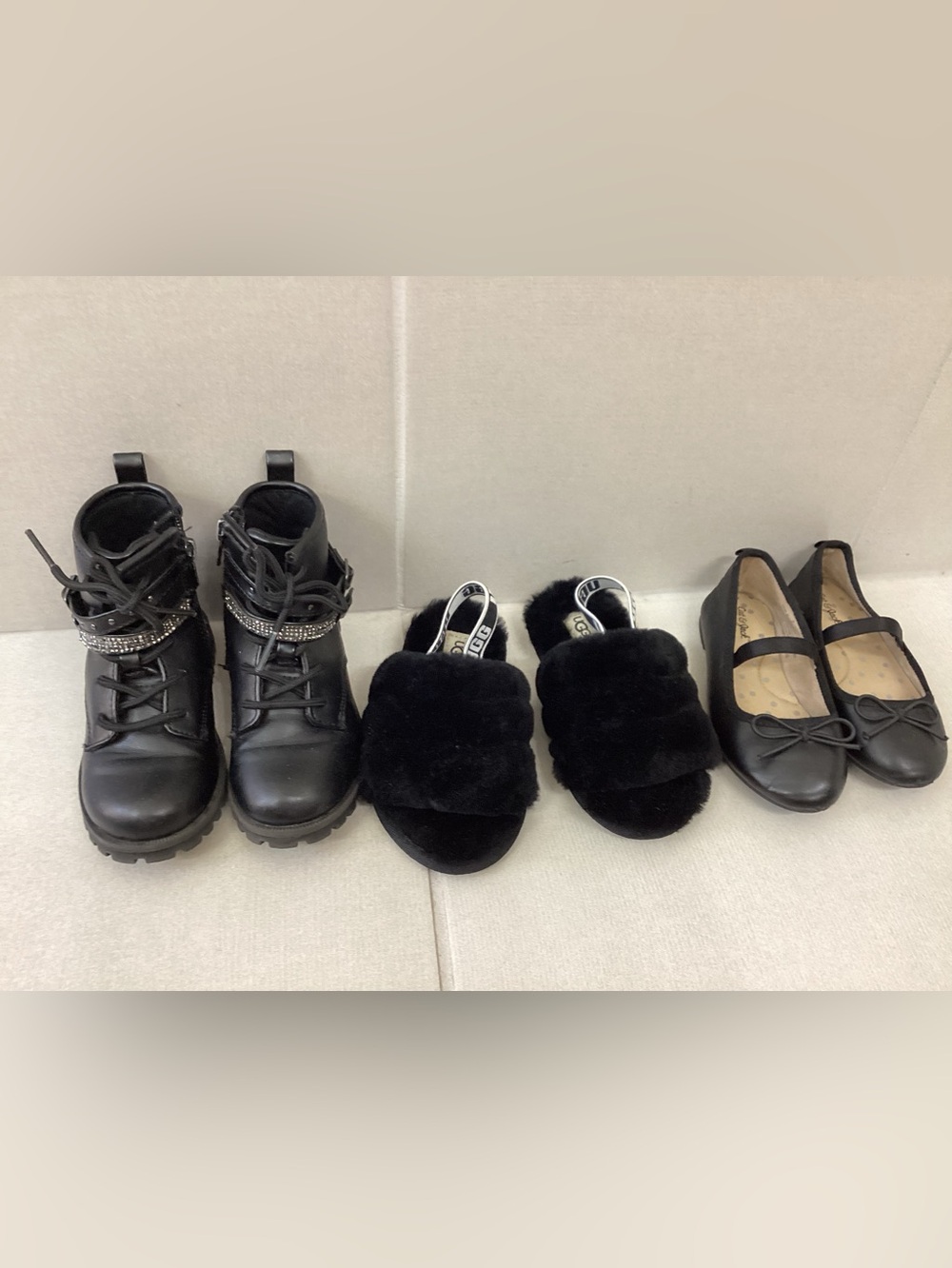 Black boots, slippers, and flats Toddle bundle